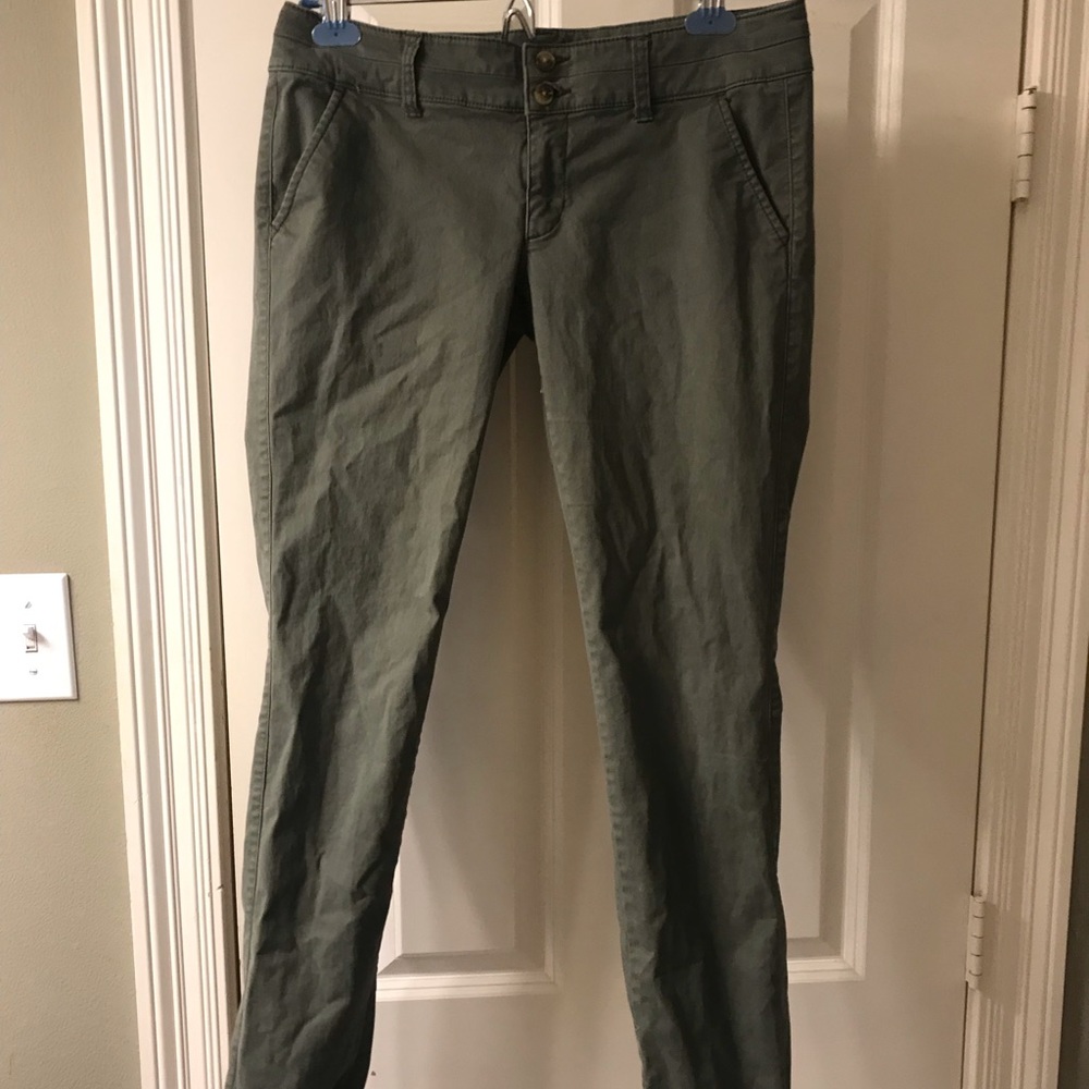 Olive Skinny Stretch Pants